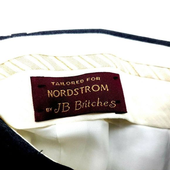 DAMAGED Nordstrom Britches Wool Dress Pants 38/27 Gray Pleated Cuffed High Rise - Picture 5 of 8